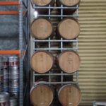 Second hand barrels in rack